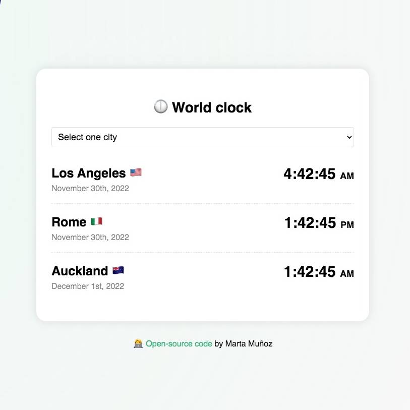 World Time App screenshot